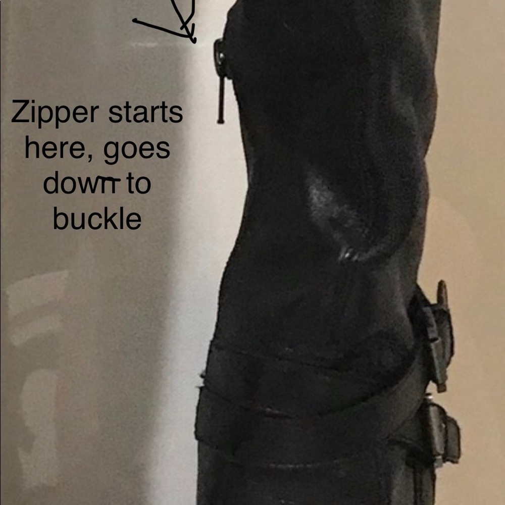 Black Tall Leather Boot - Picture 7 of 7